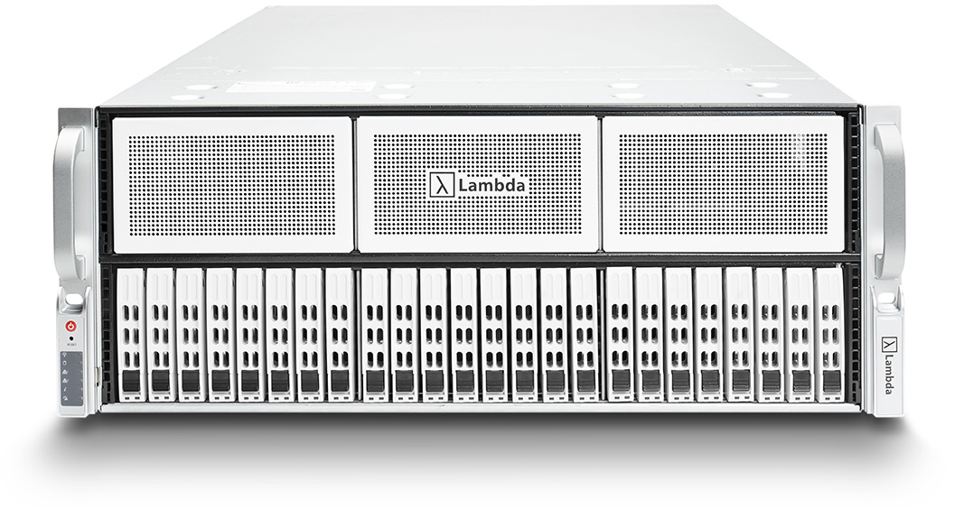 Lambda Scalar 4U server with up to 8x GPUs and Intel 4th Gen Xeon processors